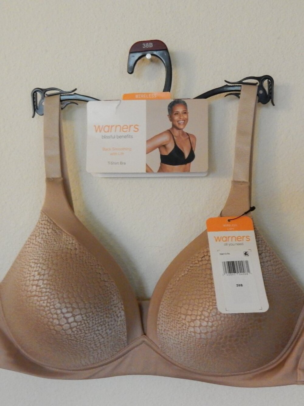 NEW NWT Warner's Blissful Benefits wireless t shirt bra Comfort 38B W4013